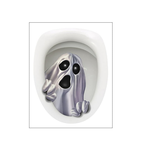 ZFSBZBS Fall Decor Ghost Toilet Stickers, Halloween 3D Ghost Decals for Spooky Bathroom Decor, Creative Toilet Seat Stickers for DIY Bathroom Home Decor