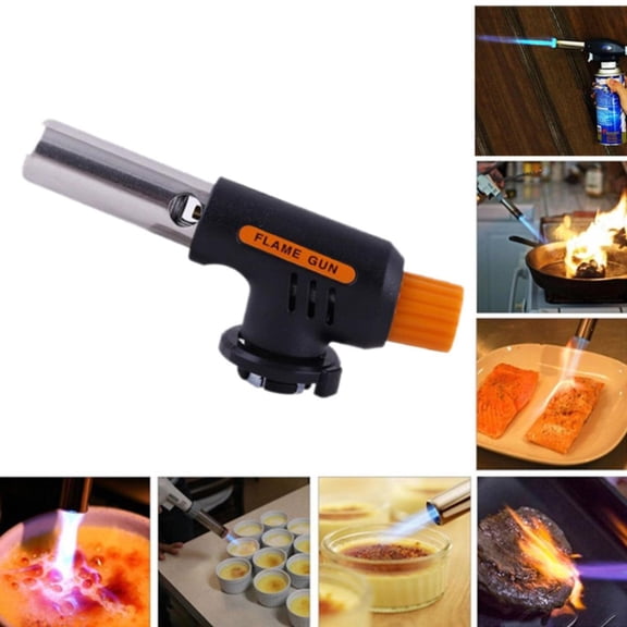ZFSBZBS Flame Gun Gas Blow Torch Adjustable Flame Spray Gun Electronic Ignition Welding Gun for Outdoors Kitchen Cooking BBQ Baking