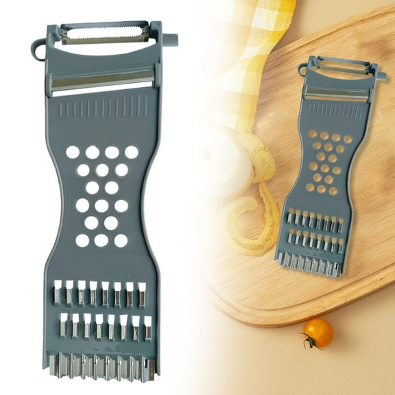 ZFSBZBS Handheld Plastic Multifunction Kitchen Peeler Grater Slicer Tool,for Vegetable,Fruit,Cucumber,Potato,Carrots,Cheese,Chef Gadgets Tools,Gray