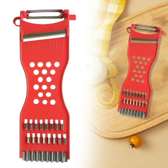 ZFSBZBS Handheld Plastic Multifunction Kitchen Peeler Grater Slicer Tool,for Vegetable,Fruit,Cucumber,Potato,Carrots,Cheese,Chef Gadgets Tools,Red