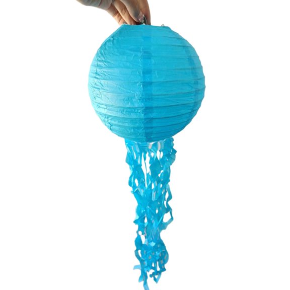 ZFSBZBS Jellyfish Paper Lanterns Ocean-themed Decorative Party Hanging Paper Paper Birthday Decoration Colorful Hanging Themed Decoration Party Light Blue