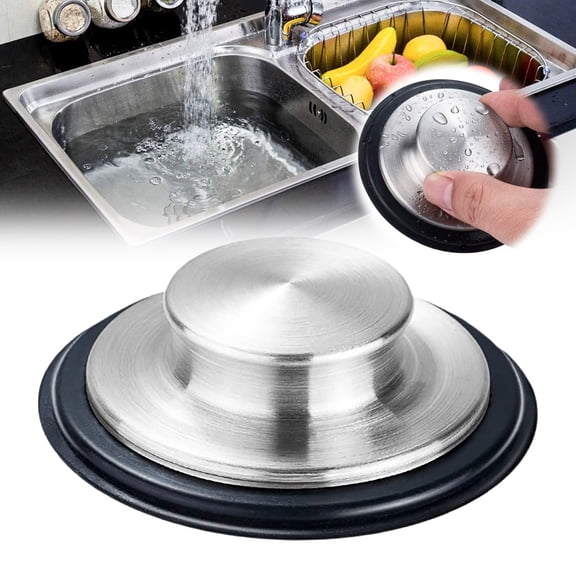 ZFSBZBS Kitchen Sink Stopper Stainless Steel Garbage Disposal Plug Fits Standard Kitchen Drain Size of 3.5in Diameter