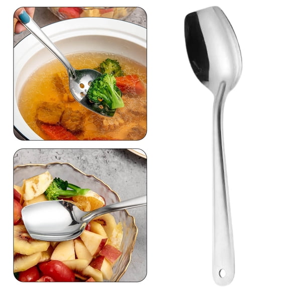 ZFSBZBS Large Serving Spoons Flat Bottom Cooking Slotted Spoon Stainless Steel for Cooking Kitchen Parties Buffet Utensils Dishwasher Safe,25.9cm/10.2in