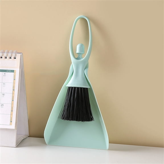 ZFSBZBS Mini Dustpan and Brush Set, Small Broom and Dustpan Set for Office Tabletops Sofas Keyboards Home Cleaning Tool,Green
