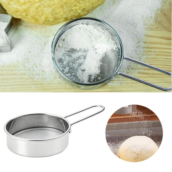 ZFSBZBS Mini Flour Sifter – 40 Mesh Stainless Steel Flour Sifter with Handle, Compact Fine Mesh Sieve with Handle for Baking, Sifting Powdered Sugar, Cocoa & Matcha