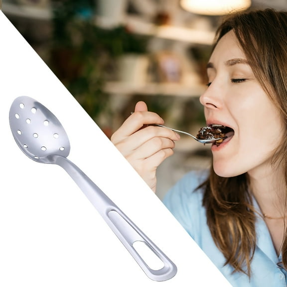 ZFSBZBS Perforated Stainless Steel Spoons for Cooking, Baking and Basting. Best Kitchen Flatware for Buffet and Banquet Service in Restaurants and Homes