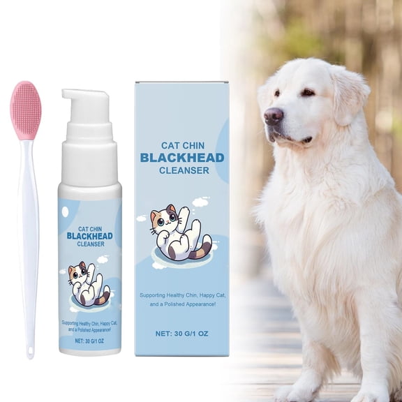 ZFSBZBS Pet Chin Acne Care Kit - Gently Removes Pet Chin Blackheads, Equipped with Cleansing Brush, Cruelty-Free, Nurtures Pet's Chin Softness and Freshness
