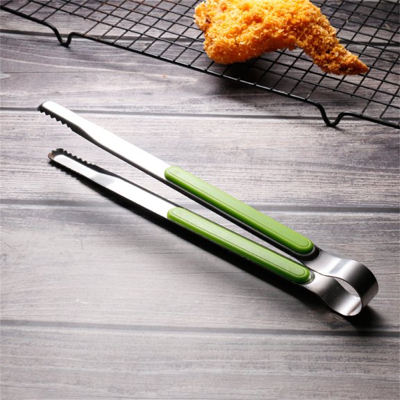 ZFSBZBS Premium Korean Cooking Heat Resistant Metal Kitchen Utensils Set for Frying Grilling Meat Hot Pot and Ice Non Slip Grip Tongs for Cooking Essentials,Green