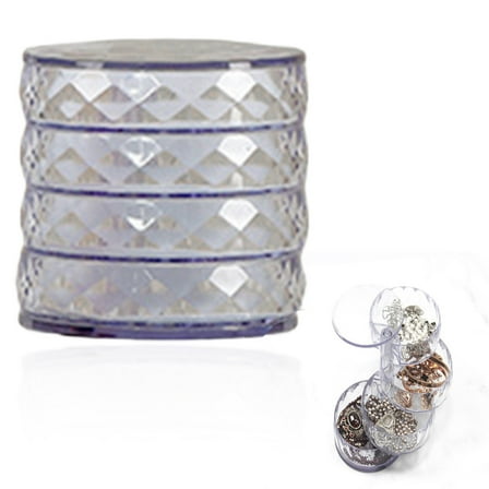 ZFSBZBS Resin 4 Layer Jewelry Box,Small Jewelry Storage Box Earring Holder Rotating Travel Jewelry Tray Jewelry Organizer Hanger Clear