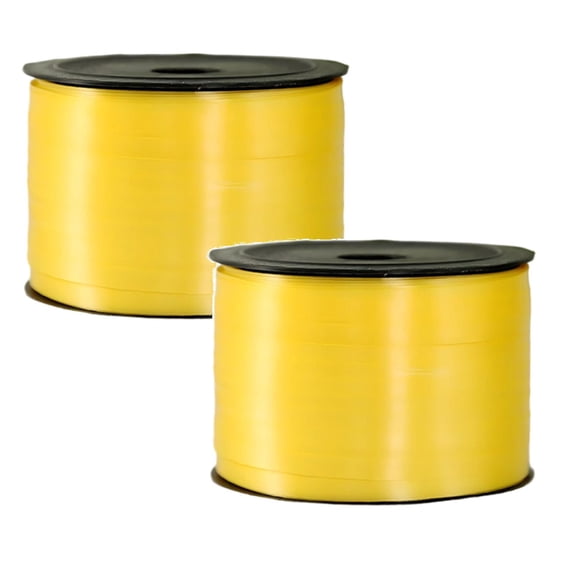 ZFSBZBS Ribbon-Balloon, 2 Roll 0.5cm X 100 Yards Curling String Set for Art&Craft Decor,Gift Wrapping,Ribbons and Bows for New Year Birthday Gifts Supplies Yellow