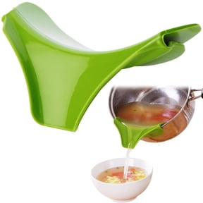 ZFSBZBS Round Edge Funnel - Silicone Spill Pot Pour Spout - Kitchen Spill Proof Funnel for Pots, Pans and Bowls