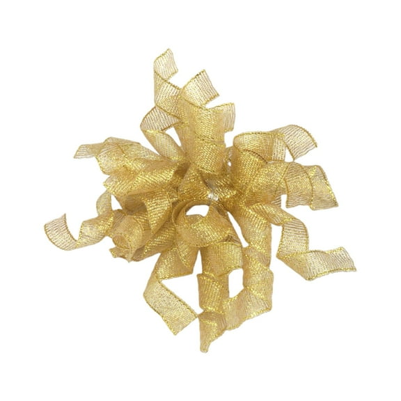 ZFSBZBS Self-Adhesive Curly Bows, 4" Pre-Made Bows for Gift Wrap, Ribbon Bow for Gift Wrapping, Treat Bags, Wine Bottle Decor, Weddings, Birthdays Gold