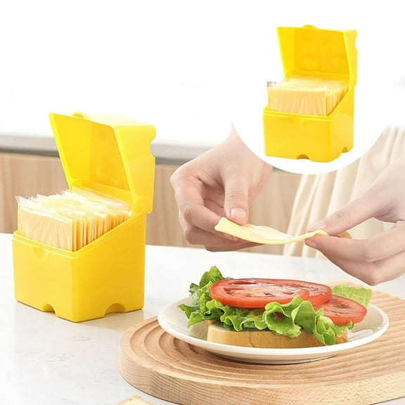 ZFSBZBS Sliced Cheese Storage Container, Plastic Cheese Slice Keeper for Fridge with Butter Cu-tter, Flipped Lid Chees e Saver Holder, Airtight, Keeps Chees e Fresh Longer