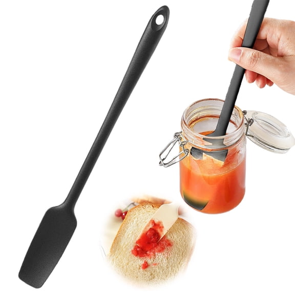 ZFSBZBS Small Silicone Spoon, Mini Spatula, Small Spatulas for Kitchen Use, Spoonula, Perfect for Eating, Stirring, Spreading,Black