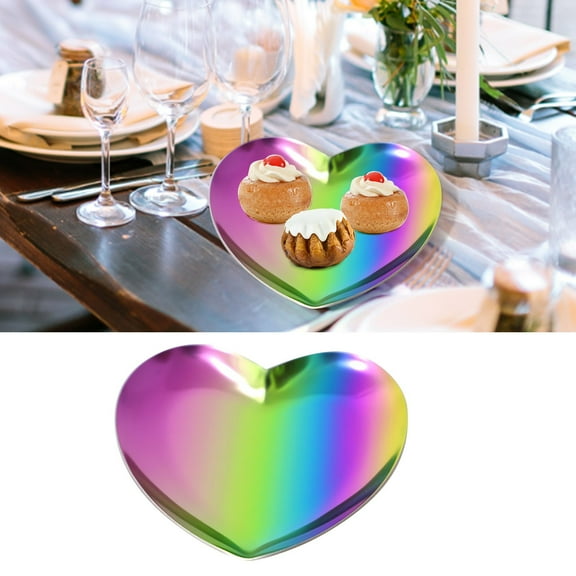 ZFSBZBS Spoon Holder for Stove,Kitchen Accessories Spoon Rest Stainless Steel Heart Rainbow Design Cooking Utensil Holder,Coffee Spoons Rest for Spatula,Ladle,Tongs,Dishwasher Safe,Multicolor
