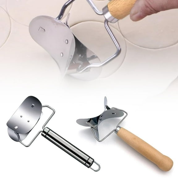 ZFSBZBS Stainless Steel Large Dumpling Skin Dough Circle Roller Machine Cutters Home Baking Maker Kitchen Pie Pizza Pastry Rolling Tools,9.5cm