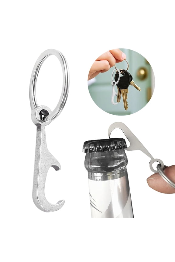 Ultra-Lightweight Titanium Keychain Bottle Opener with Key Ring,Rust-Proof and Durable Mini Beer Opener Tool for Keychain, Camping, Travel,1.77x0.55in