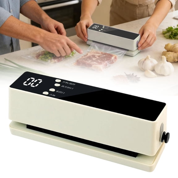ZFSBZBS Vacuum Sealer Machine, Updated Powerful Commercial Food Saver with Double Seal for 2X Strength, Built-in Cutter, Bags Storage & Easy-Lock Handle,White