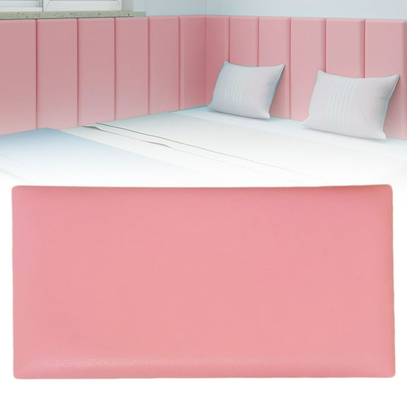 ZFSBZBS Wall Stickers Self- Adhesive 3D Soft Bag Wall Panels Tatami Bedroom Wall Cushion Padded Thick Wall Panel Safety Soft Wall Stickers 8 x 20 Inches,Pink