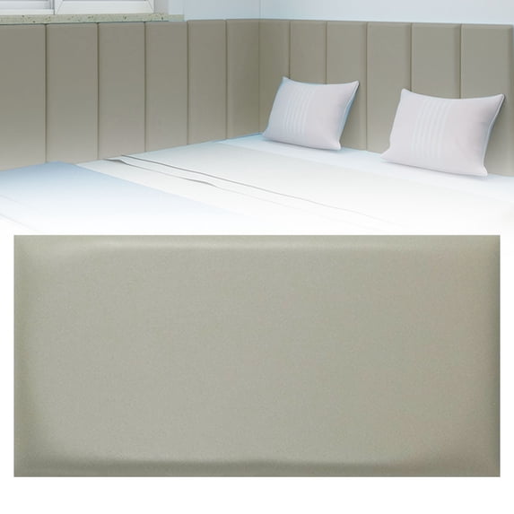 ZFSBZBS Wall Stickers Self- Adhesive 3D Soft Bag Wall Panels Tatami Bedroom Wall Cushion Padded Thick Wall Panel Safety Soft Wall Stickers 8 x 20 Inches,Light Gray