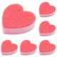 ZFSBZBS5Pcs Heart Shaped Non-Scratch Scrub Sponge, Dual-Sided Cleaning Kitchen Sponge and Scrubber for Washing Dishes, Pots & Pans and Household Cleaning Supplies,Pink