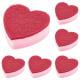 ZFSBZBS5Pcs Heart Shaped Non-Scratch Scrub Sponge, Dual-Sided Cleaning Kitchen Sponge and Scrubber for Washing Dishes, Pots & Pans and Household Cleaning Supplies,Red