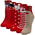 thumbnail image 1 of ZFSOCK Kids Ankle Crew Socks Cotton Cute Animal Xmas Socks for Boys Girls Christmas Holiday Gift , Size 2-11 Years 5 Pairs, 1 of 7