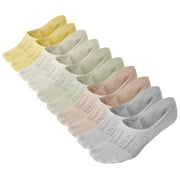 ZFSOCK No Show Socks for Women Cotton Mesh Ventilating Invisible Liner Socks  No-Slip Low Cut Socks for Sneakers,5 Pairs