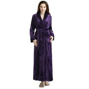 ZFSOCK Plush Robes for Women Soft Warm Fleece Bathrobe Ladies Long Comfy Spa Bath Robe Housecoat