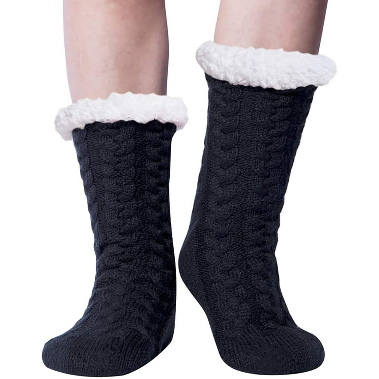 ZFSOCK Sherpa Slipper Socks for Women with Grip Non Slip Fuzzy