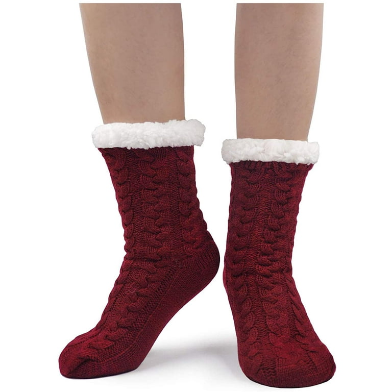 Women Slipper Fuzzy Socks Fluffy Cozy Cabin Warm Winter Soft Thick Comfy  Fleece Non Slip Home Socks