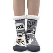 ZFSOCK Slipper Socks for Women Winter Warm Fuzzy Sherpa Socks Non Slip Grips Cartoon Animals Fluffy Floor Socks Womens Girls Xmas Gift