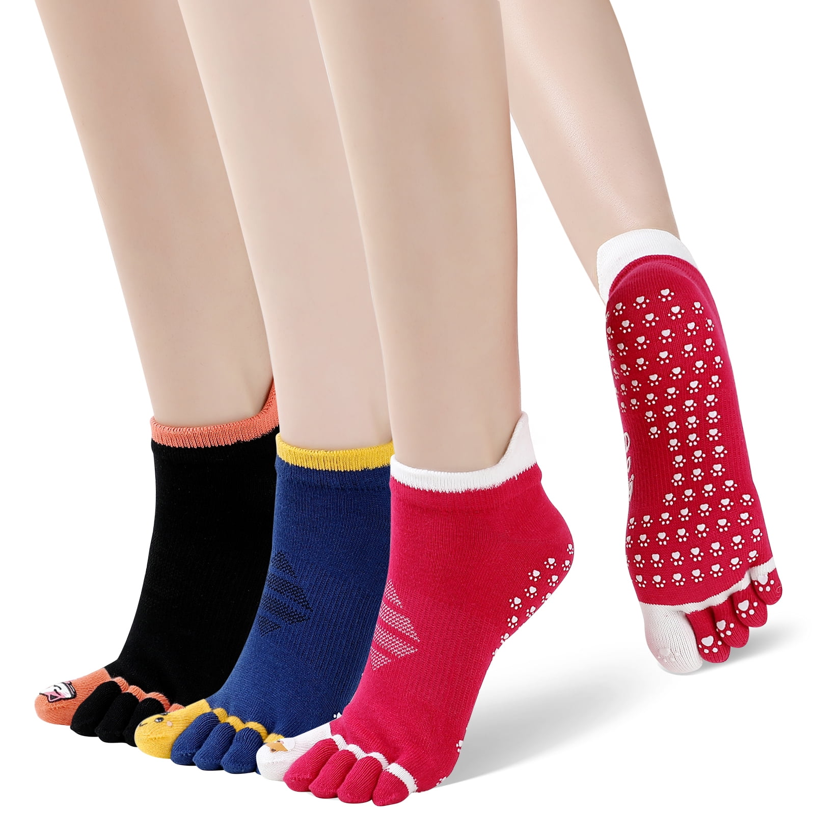 ZFSOCK Yoga Toe Socks Women NonSlip Pilates Socks with Grips Sports Ankle Socks for Pilates