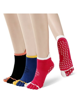 Xhonp Yoga Socks With Grips for Women, Non Slip Grip Socks for Yoga,  Pilates, Barre, Dance Cushioned Crew Socks (3 Pairs) (A-Style 1) at   Women's Clothing store