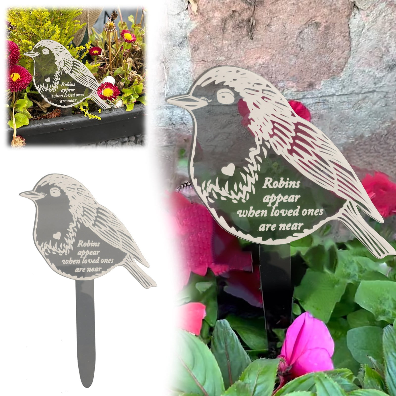 ZFWDUNSA Garden Courtyard with Memorial Flower Pot Insert Decoration ...