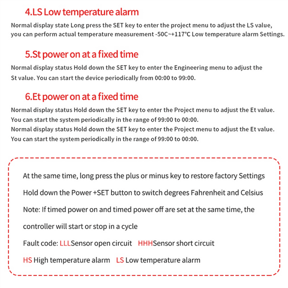 ZFX-W2141 AC 220V Digital LED Thermostat Regulator Incubation Heating Temperature Controller Time Switch Control Relay