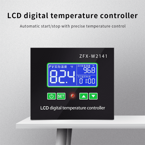 ZFX-W2141 AC 220V Digital LED Thermostat Regulator Incubation Heating Temperature Controller Time Switch Control Relay