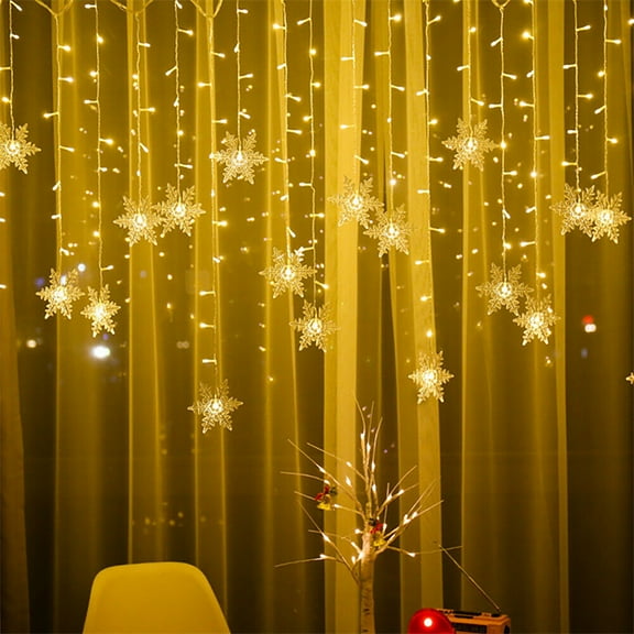 ZFYXGS 13.12ft 96 LED Snowflake Light String Party Wedding Holiday Decoration Light Warm
