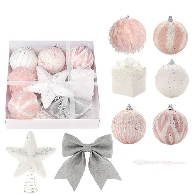 ZFYXGS 18Pcs Christmas Tree Ornaments Balls Pink on Sale and Clearance
