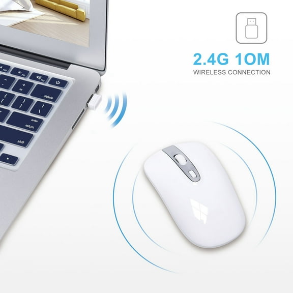 ZFYXGS 2.4G Wireless Mouse USB Rechargeable-thin Photoelectric Mouse Silent Mute