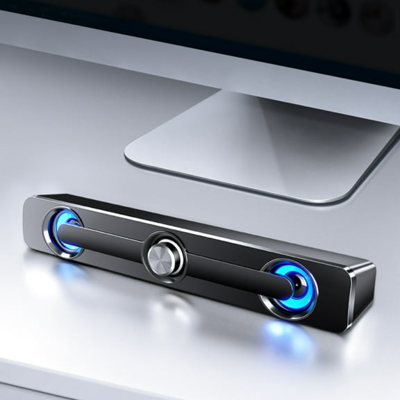 ZFYXGS Bluetooth Audio Speakers Exclusive 9D Sound Effect Metal Knob For Volume Adjustment USB Powered Ice Flame Light Effect Desktop Audio