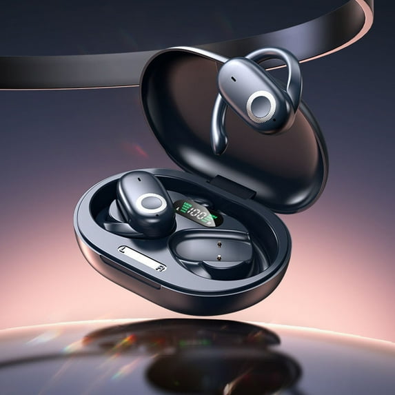 ZFYXGS Bluetooth Headphone, True Wireless Noise Cancelling LED Display Waterproof with Charging Case, Over the Ear Earbuds for Sports Running Computer Laptop and Work
