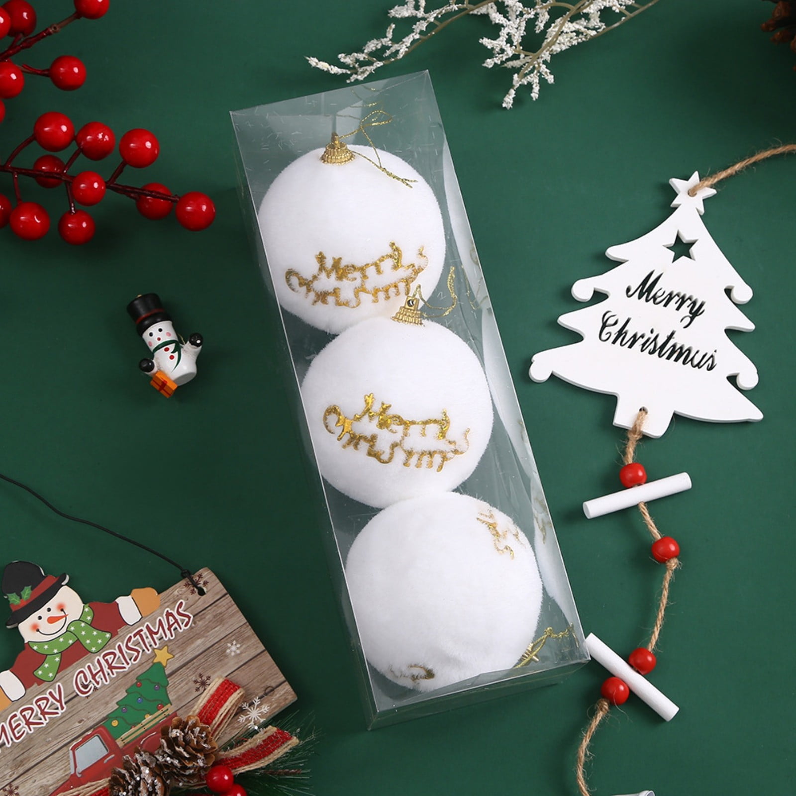 ZFYXGS Christmas Tree Ornaments Balls White on Sale and Clearance