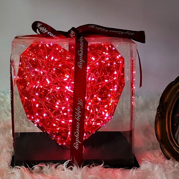 ZFYXGS Colorful Glowing Love Ornament Gift Box Confession And Gift Giving Wedding Venue Decoration Decorative Lights 2pc