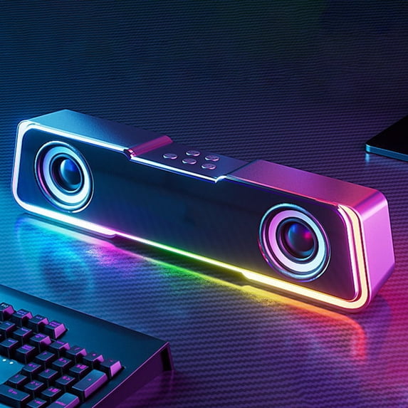 ZFYXGS Colorful Sound Bluetooth 5.3 Subwoofer High Power Home Video Desktop Wireless Strip Long Speaker Speaker Sound Bar TV Karaoke Sound