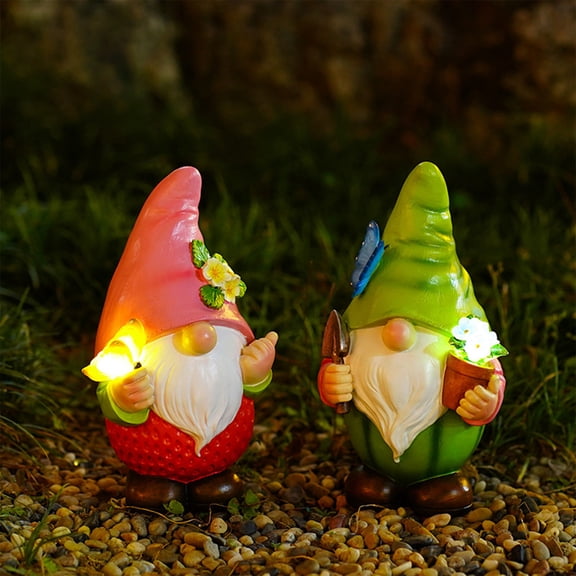 ZFYXGS Dwarf Statue New White Beard Garden Lighting Decoration Solar Garden Resin Ornaments Adds Beauty And Utility To Your Desk Or Hutch Clearance