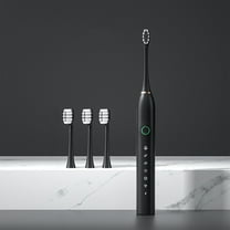 ZFYXGS Electric Toothbrush for Adults, 4 Brush Heads and 6 Modes, Black, IPX7 Waterpoorf