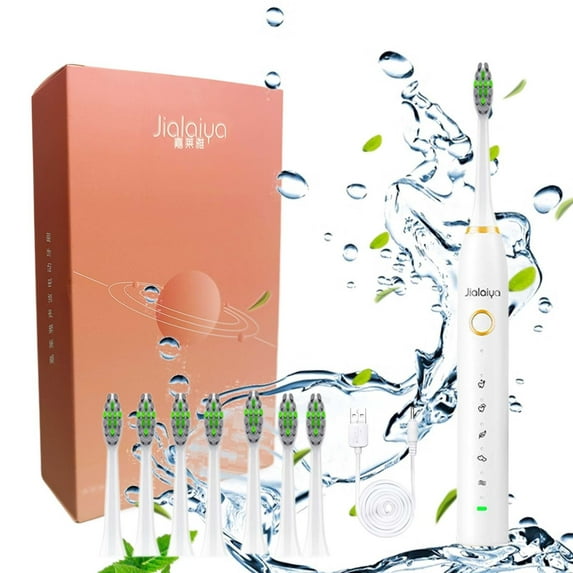 ZFYXGS Electric Toothbrush for Adults, 8 Brush Heads, White
