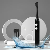 ZFYXGS Electric Toothbrush for Adults, 8 Brush Heads and 5 Modes, Black, IPX7 Waterpoorf