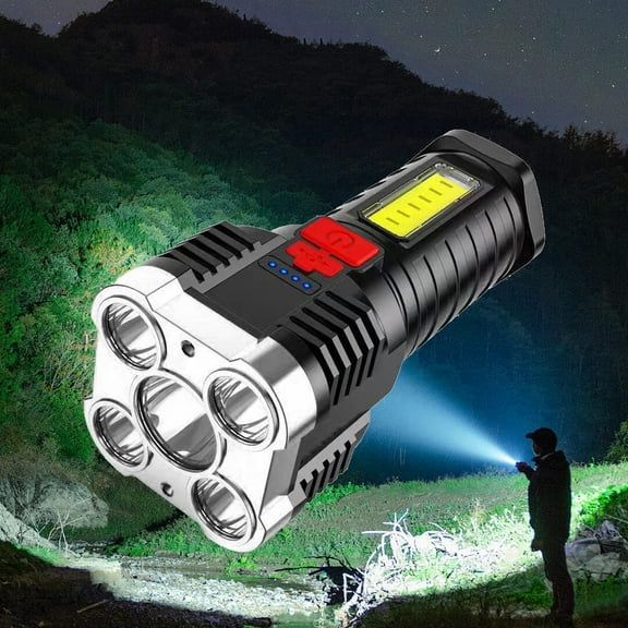 ZFYXGS Five Explosion LED Flashlight Super Bright Rechargeable Camping Flashlight Table Lamp Outdoor Lighting